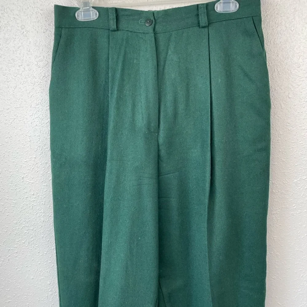 Claude Green Wool Pants Size 10 EUC - Picture 2 of 4
